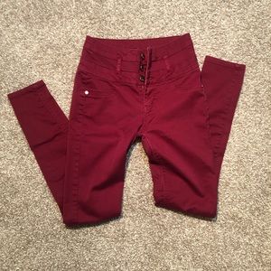 Refuge Burgundy Skinny Jeans